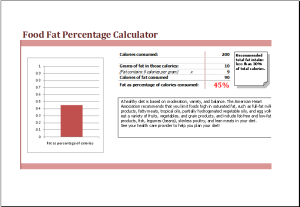 food fat percentage calculator