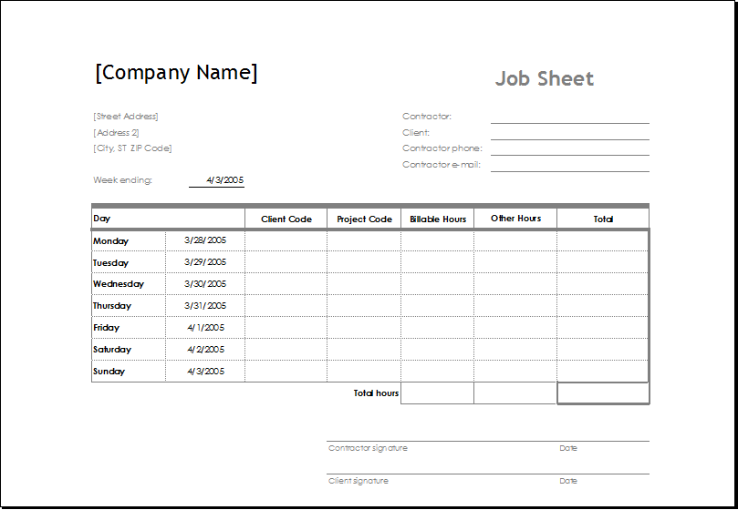 Excel Costing Template