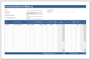 Travel Expense Report with Mileage Log Excel Templates Travel Expense Report with Mileage Log Excel Templates