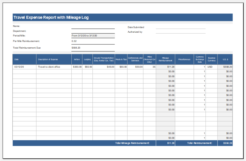 travel-spreadsheet-template