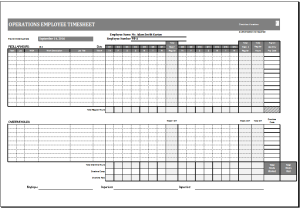 operations employee timesheet