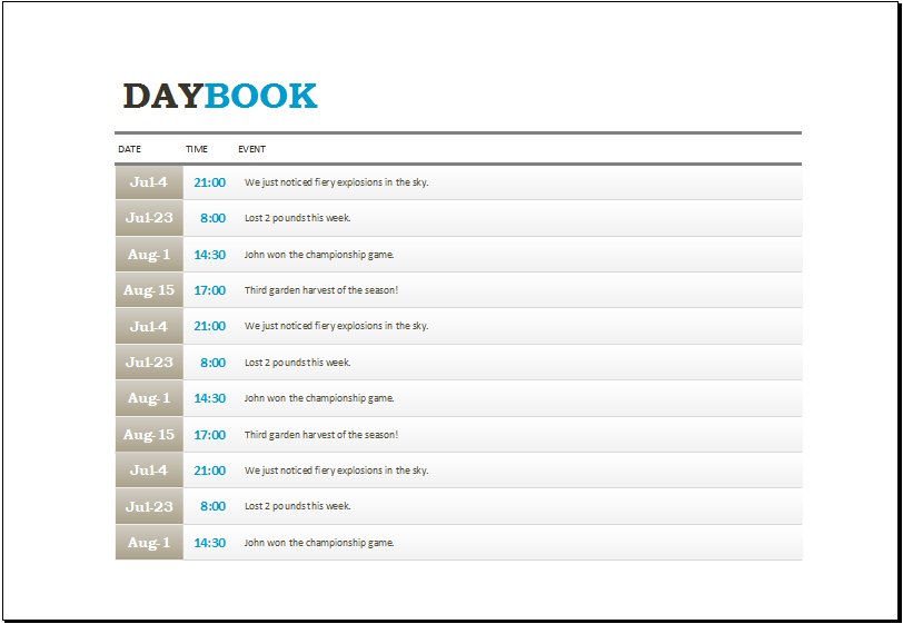 pilot log book template