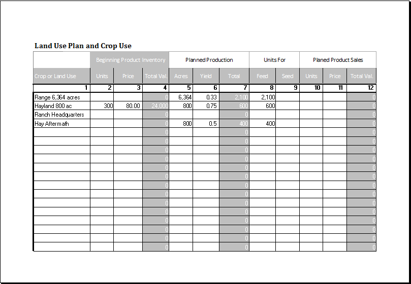 Livestock Business Planner Template for Excel Excel Templates