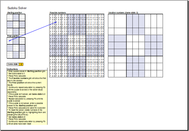 Sudoku Puzzle Solver Template MS Excel Excel Templates