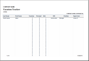 Employee Vacation Tracker Template for Excel | Download
