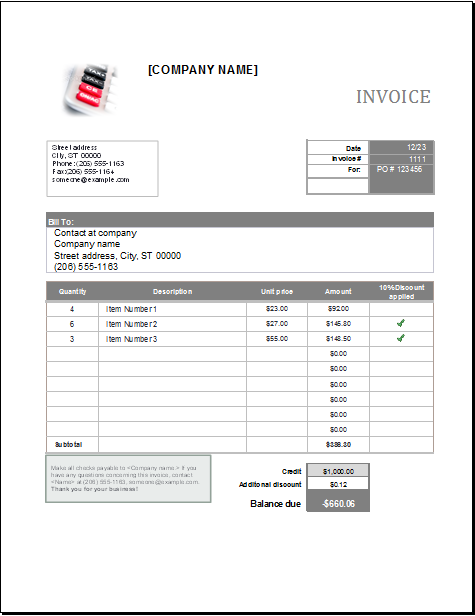 Editable Printable Ms Excel Format Sales Invoices Excel Templates