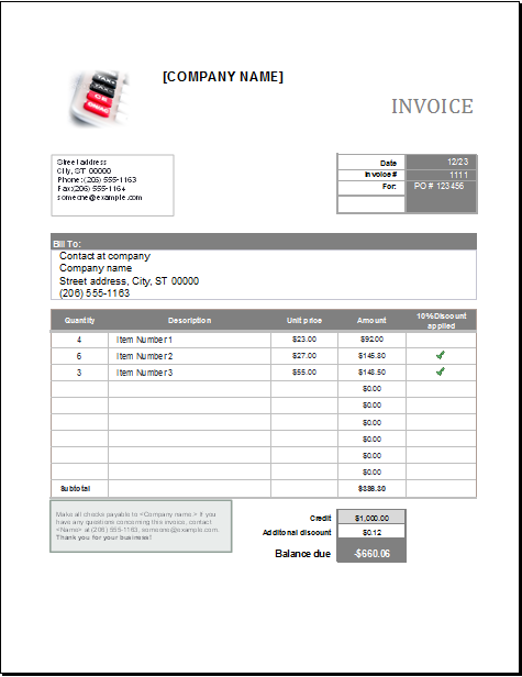 sales invoice Template