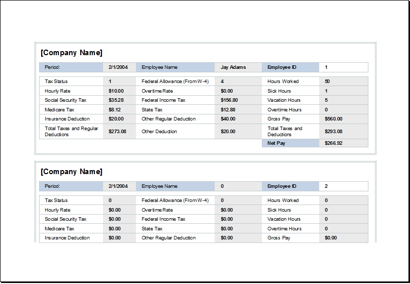 employee wages and holiday record sheet