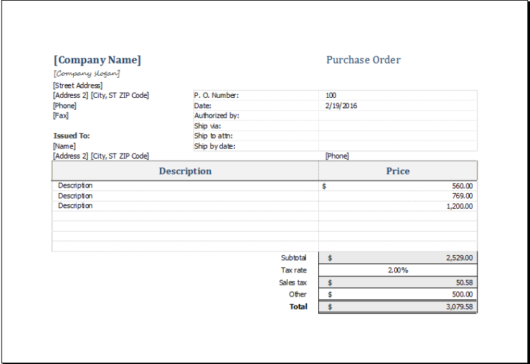 Purchase Request Form Template for EXCEL | Excel Templates