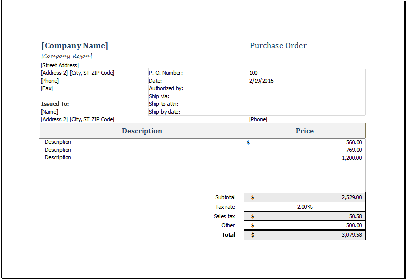 Order Requisition Form Template