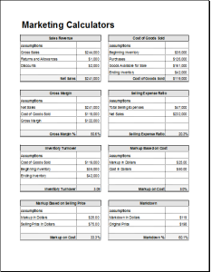 Marketing calculators