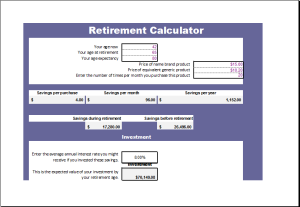 Retirement calculator