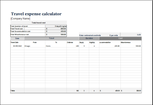 Travel expense calculator