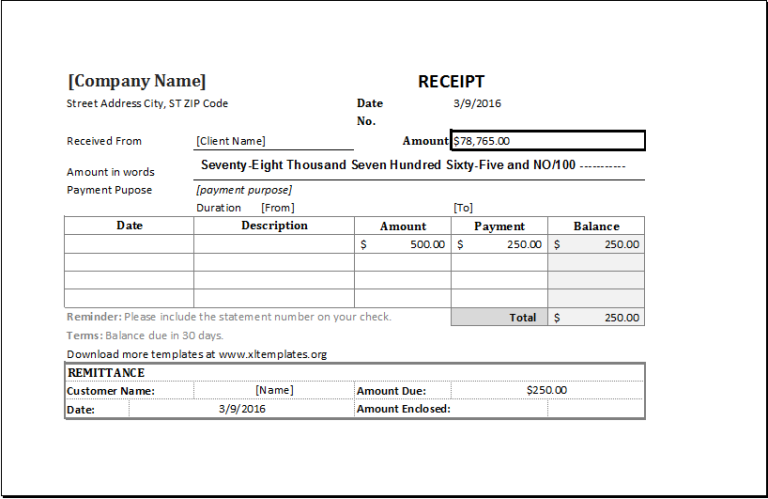 Payment Receipt Format In Excel Excel Templates - Vrogue