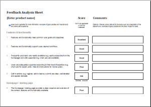 Feedback analysis worksheet