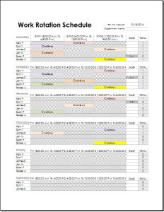 Employee Work rotation schedule