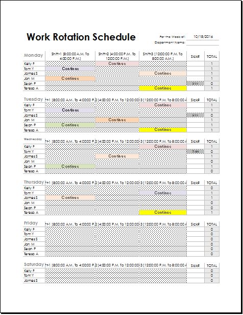 Job Rotation Schedule Template from www.xltemplates.org