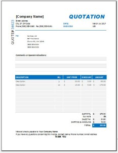 Price Quotation Templates for MS Excel | Excel Templates