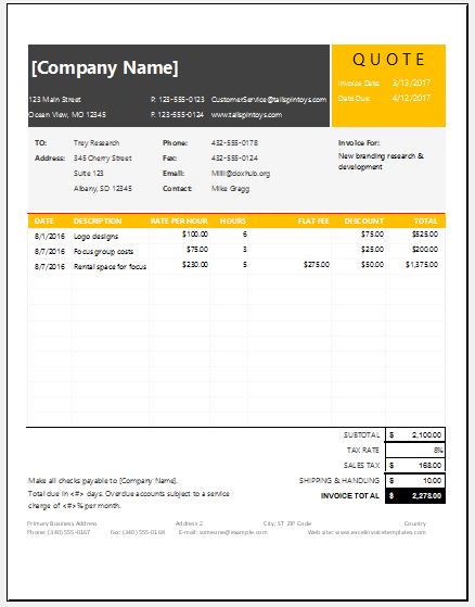 Service Quotation Template