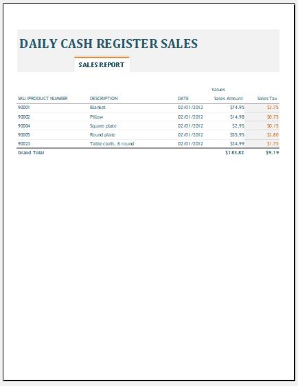 Daily Revenue Spreadsheet Template Ms Excel Excel Templates