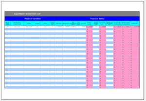 Equipment inventory template