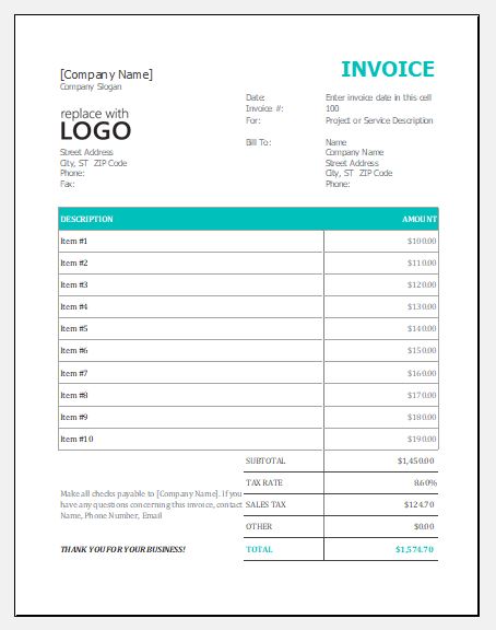 Free Excel Invoice Templates for Every Business | Excel Templates