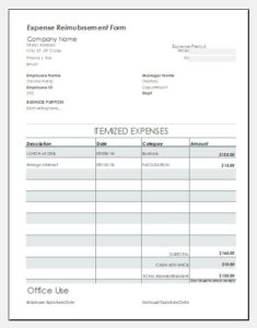 Expense Reimbursement Forms for MS Excel | Excel Templates