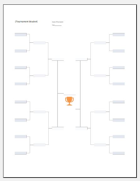 Football tournament bracket template