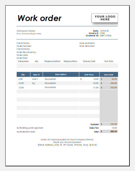 Work Order Tracker Templates For Ms Excel Excel Templates Vrogue