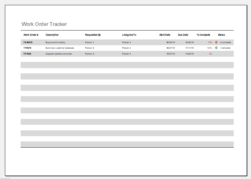 Work Order Template Excel from www.xltemplates.org