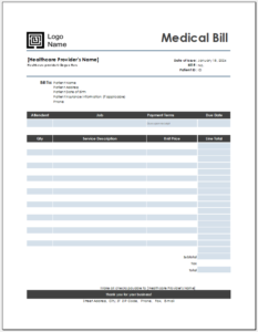 Doctor Bill/Invoice Templates for Excel Excel Templates Doctor Bill/Invoice Templates for Excel Excel Templates