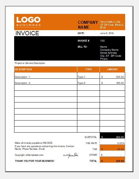 House cleaning service bill