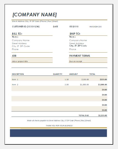 Itemized Bill Template from www.xltemplates.org