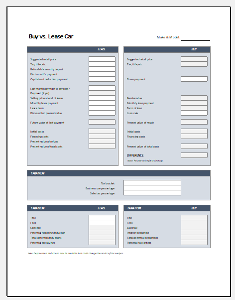 Car lease calculator