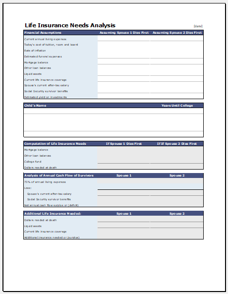 Insurance Spreadsheet Template from www.xltemplates.org