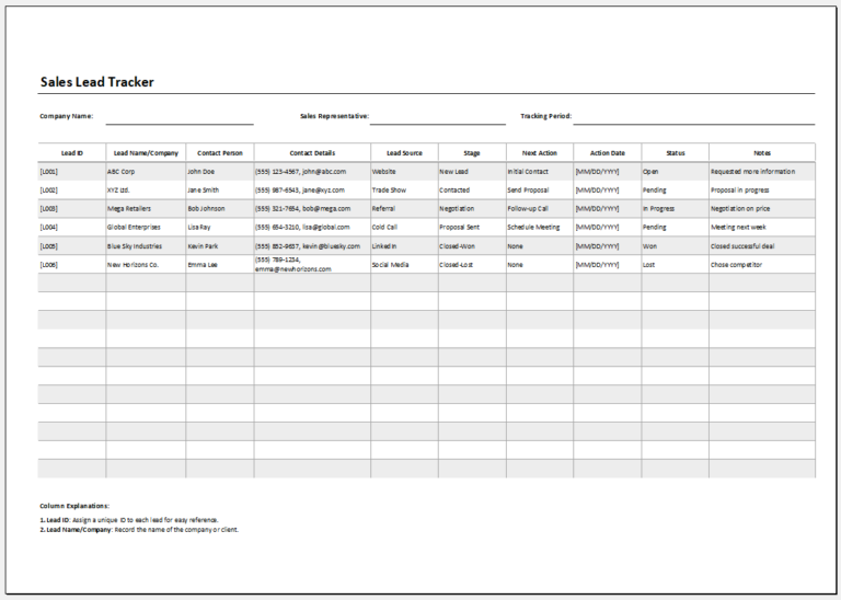 Sales Lead Tracker Template for Business | Excel Templates