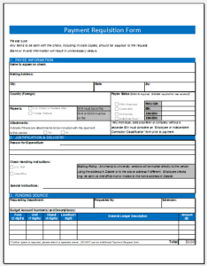 Payment Requisition Form Template for Excel | Excel Templates