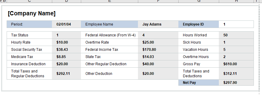 Employee Salary Calculation Sheet