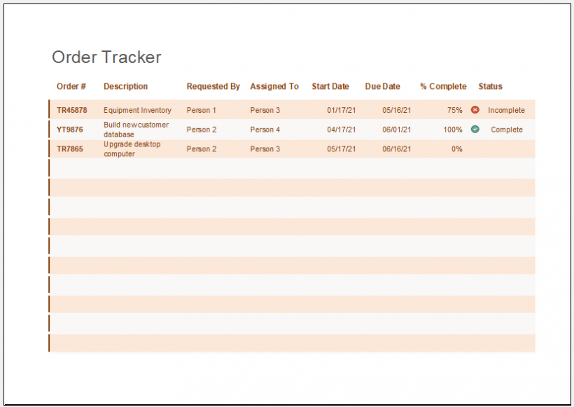 Order Tracker Template for Excel | Download Edit & Print
