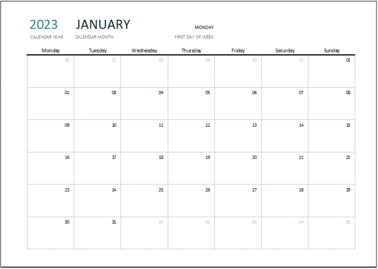 Any Year Monthly View Calendar with Notes Download FREE Any Year Monthly View Calendar with Notes Download FREE
